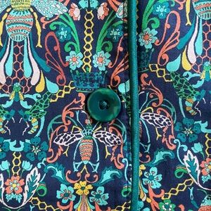 ANTONIO MELANI Blue and Green Floral Pajama Pants